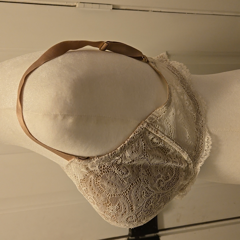 Third Love 24/7 Lace Balconette Bra Padded Underwire Cream Lace Tan sz 38E - Picture 4 of 8